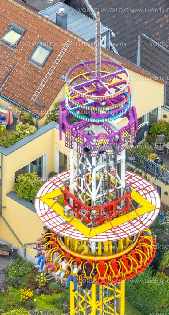 Herne220803899CrangerKirmes |  Luftbild, Cranger Kirmes in Herne-Crange, gut 50 Fahrgeschäfte laden auf das größte Volksfest in NRW ein, Unser Fritz, Herne, Ruhrgebiet, Nordrhein-Westfalen, Deutschland