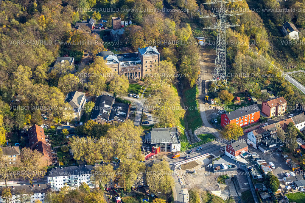 Gelsenkirchen221101952suedlich | Luftbild, Doppel-Malakowturm, ehem. Zeche Holland 1/2, Ückendorf, Gelsenkirchen, Ruhrgebiet, Nordrhein-Westfalen, Deutschland