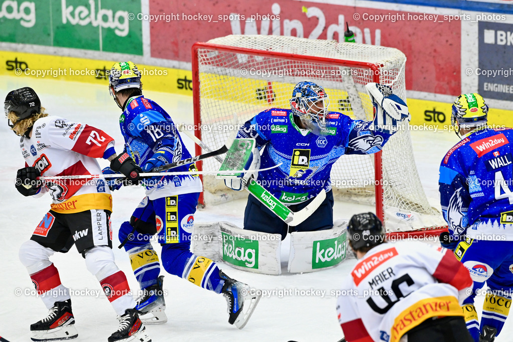 EC IDM Wärmepumpen VSV vs. Pioneers Vorarlberg | #72 Centazzo Orrin PIONEERS VORARLBERG,#16 HANCOCK Kevin EC VSV, #35 Cannata Joe EC VSV, EC IDM Wärmepumpen VSV vs. Pioneers Vorarlberg, EC IDM Wärmepumpen VSV vs. Pioneers Vorarlberg am 14.12.2024 in Villach (Stadthalle Villach), Austria, (Photo by Bernd Stefan)