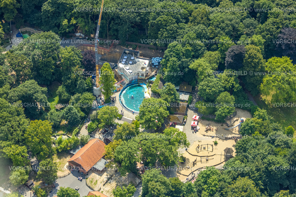 Duisburg250703777Mitte | Luftbild, Zoo Duisburg, Seelöwen Anlage und Baustelle mit Modernisierung und Erweiterung, Baukran, Spielplatz, Duissern, Duisburg, Ruhrgebiet, Nordrhein-Westfalen, Deutschland