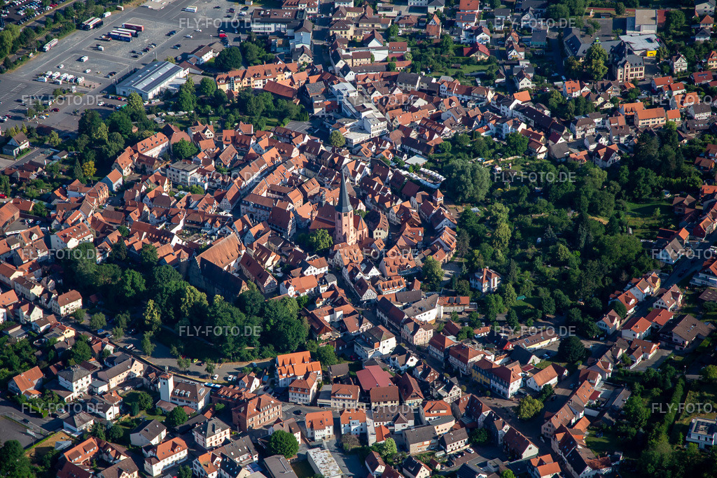 Historische Altstadt | Luftbild: Historische Altstadt in Michelstadt im Bundesland Hessen in Deutschland. Foto: IMG_137070.jpg vom 24.06.2023 durch ©2025 Werner Riehm fly-foto.de/copyright - Realisiert mit Pictrs.com