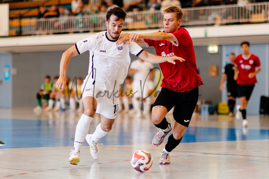 Futsal-Bundesliga, Saison 2025/2026, 2. Spieltag: SC Preußen Münster - FC Liria Futsal Berlin | Futsal-Bundesliga, Saison 2025/2026, 2. Spieltag, SC Preußen Münster empfängt FC Liria Berlin in der Universitäts-Sporthalle in Münster. Foto: sportfotografie.ms | Markus Paletta - Realisiert mit Pictrs.com