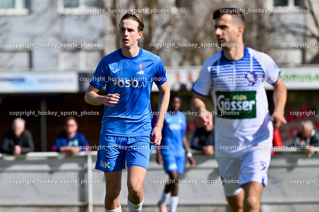 SAK vs. Dellach Gail | #5 Jakob Geister SAK, #10 Samir Nuhanovic Dellach Gail, SAK vs. Dellach Gail, SAK vs. Dellach Gail am 22.03.2025 in Klagenfurt (Sportpark Welzenegg), Austria, (Photo by Bernd Stefan)