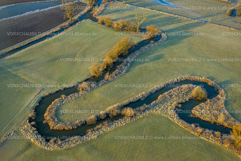 Hamm250200231Uentrop | Luftbild, Flussaue und Fluss Ahse Mäander, Dorfwelver, Welver, Ruhrgebiet, Nordrhein-Westfalen, Deutschland