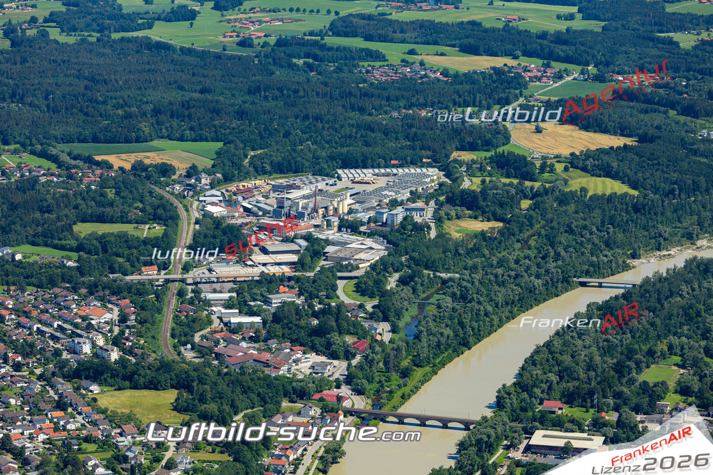 Aktuelles Luftbild von Landl Stephanskirchen - Die Luftaufnahme wurde 2022 mittels UL-Flugzeug erstellt ( keine Drohne ) - hochauflösende Kamera-Systeme von  Canon -Beste Qualität - Für grossformatige Ausdrucke geeignet. Die Geschenkidee !