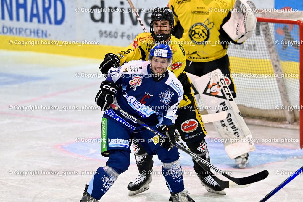 ESC Steindorf vs. MET PHOTOVOLTAIK HORNETS SPITTAL | #57 Wilfan Franz ESC Steindorf, #96 Peharz Joshua EC Hornets Spittal, ESC Steindorf vs. MET PHOTOVOLTAIK HORNETS SPITTAL, ESC Steindorf vs. MET PHOTOVOLTAIK HORNETS SPITTAL am 26.10.2024 in Steindorf (Ossiachersee Halle), Austria, (Photo by Bernd Stefan)