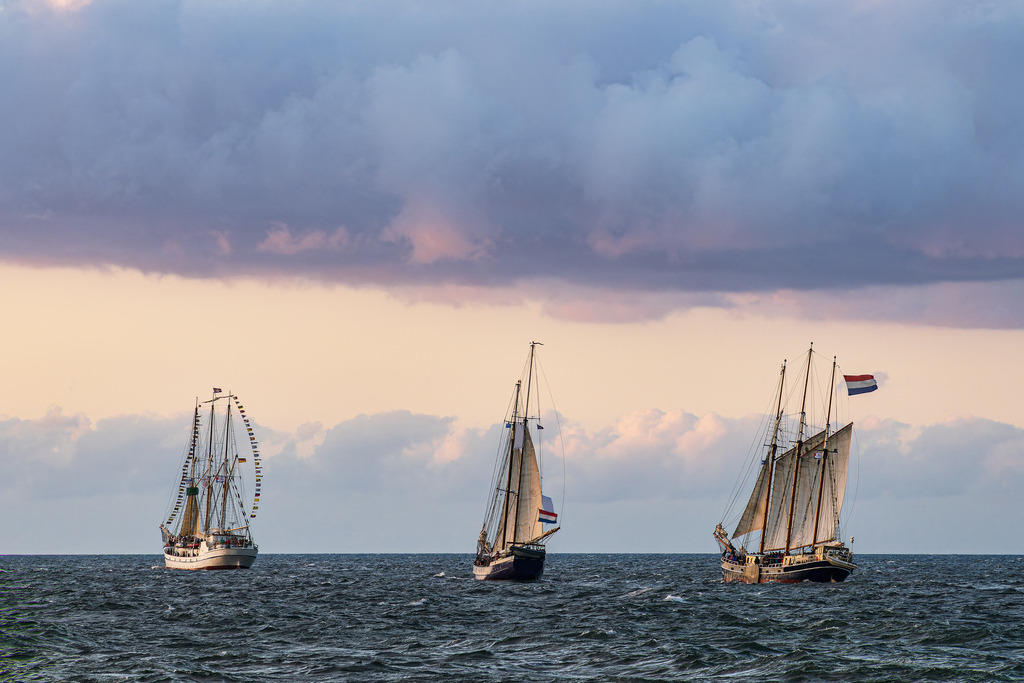 Segelschiffe auf der Ostsee während der Hanse Sail in Rostock | Segelschiffe auf der Ostsee während der Hanse Sail in Rostock.