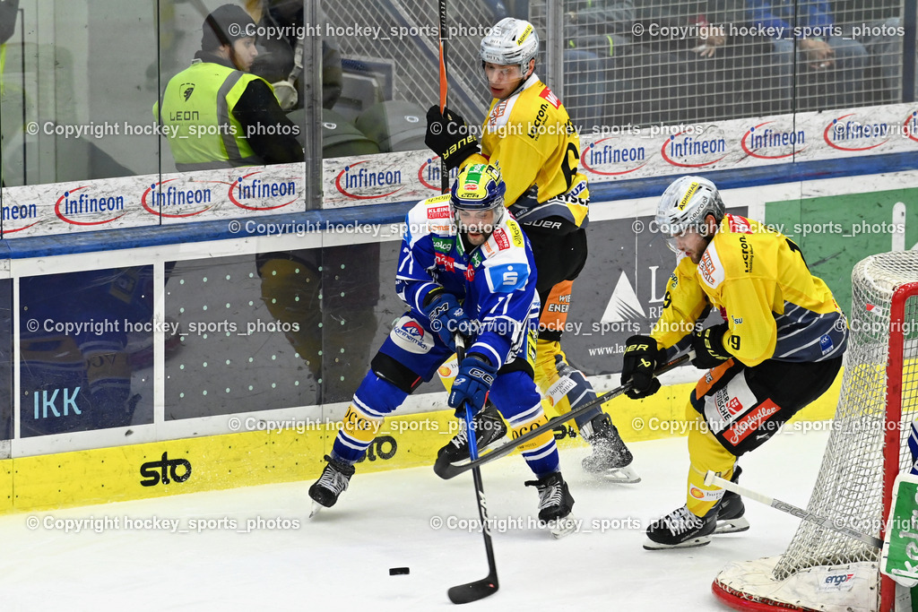 EC IDM WÄRMEPUMPEN VSV vs. Vienna Capitals | #19 Linden Vey Vienna Capitals, #71 Steven Strong EC VSV, #62 Mitch Hults Vienna Capitals, EC IDM WÄRMEPUMPEN VSV vs. Vienna Capitals, EC IDM WÄRMEPUMPEN VSV vs. Vienna Capitals am 16.11.2025 in Villach (Stadthalle Villach), Austria, (Photo by Bernd Stefan)