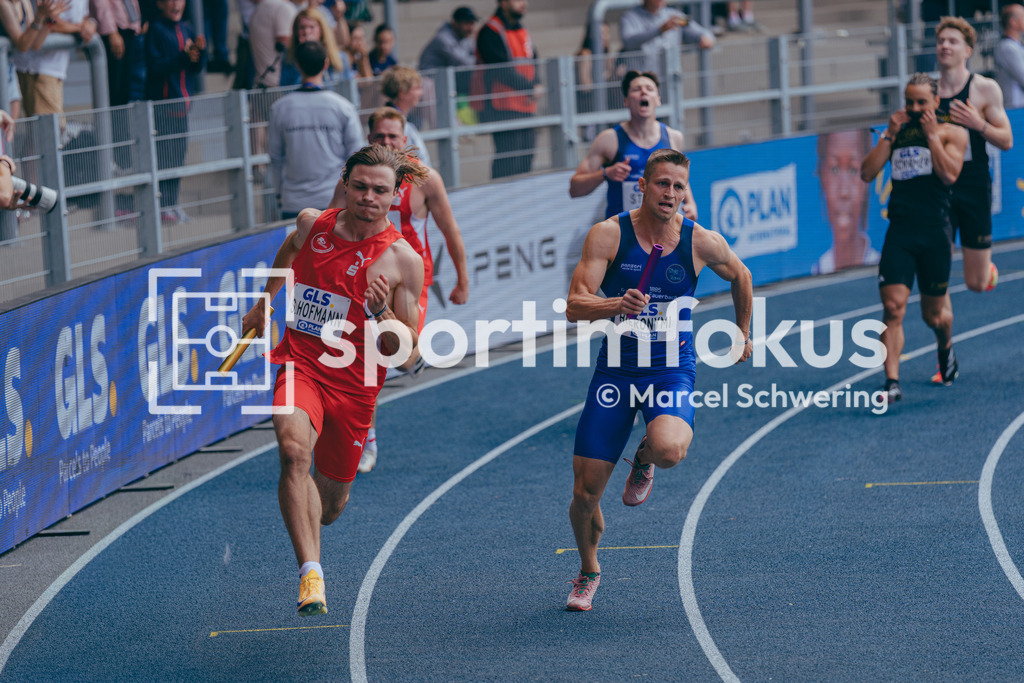 Deutsche Meisterschaften der Frauen und Männer 2026 | Lars Hieronymi, TSV 1885 Friedberg-Fauerbach e.V.,  4x100-Meter-Staffel, Deutsche Meisterschaften der Frauen und Männer 2026, Lohrheidestadion Bochum-Wattenscheid, 26.07.2026. Foto: Marcel Schwering / sportimfokus - Realisiert mit Pictrs.com