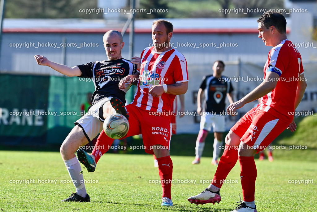 FC Gmünd vs. FC KAC 1909 22.4.2023 | #3 Maximilian Kohlmaier, #14 Andreas Bernhard Schritliser, #2 David Gräfischer