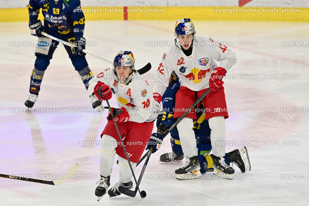 RED BULL HOCKEY JUNIORS vs. EK DIE ZELLER EISBÄREN | #10 Kogler Luca RED BULL HOCKEY JUNIORS, #42 Lanzinger Florian RED BULL HOCKEY JUNIORS, RED BULL HOCKEY JUNIORS vs. EK DIE ZELLER EISBÄREN, RED BULL HOCKEY JUNIORS vs. EK DIE ZELLER EISBÄREN am 14.01.2025 in Salzburg (Eisarena Salzburg), Austria, (Photo by Bernd Stefan)