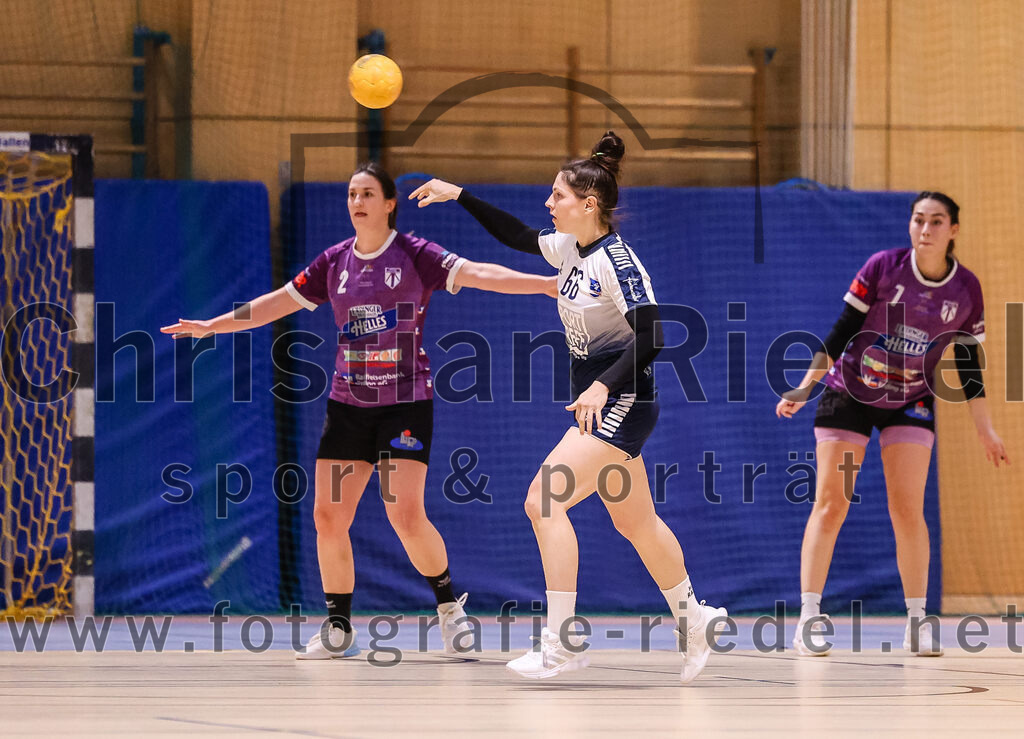 2024-11-24_126_SpVgg_Altenerding_gegen_HC_Donau-Paar_II | Erding, Deutschland, 24.11.2024:Handball, Bezirksoberliga Frauen Altbayern 2024 / 2024, 6. Spieltag, SpVgg Altenerding gegen HC Donau/Paar II, Endergebnis: 24:24Janina Konrad (SpVgg Altenerding, #2), Julia Fuchs (HC Donau/Paar, #66), Michelle Gruber (SpVgg Altenerding, #7)Foto: Christian Riedel / fotografie-riedel.net