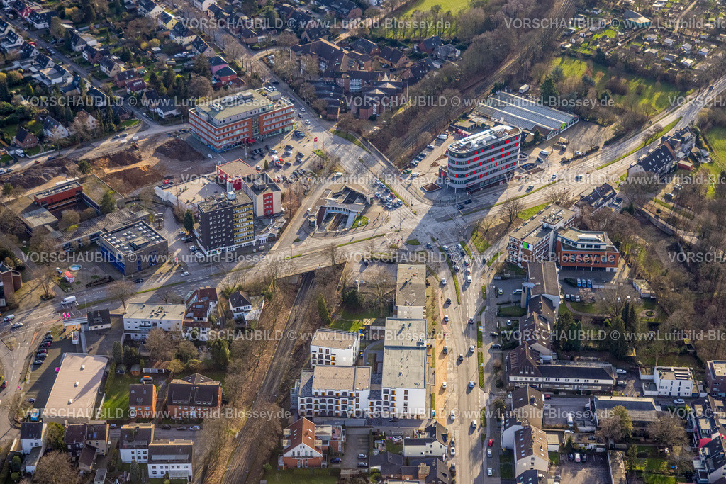 Duisburg230100367 | Luftbild, U-Bahn Sittardsberg, Baustelle und Neubau Sparkasse am Sittardsberg, Kreuzung Düsseldorfer Landstraße und Altenbrucher Damm, Buchholz, Duisburg, Ruhrgebiet, Nordrhein-Westfalen, Deutschland