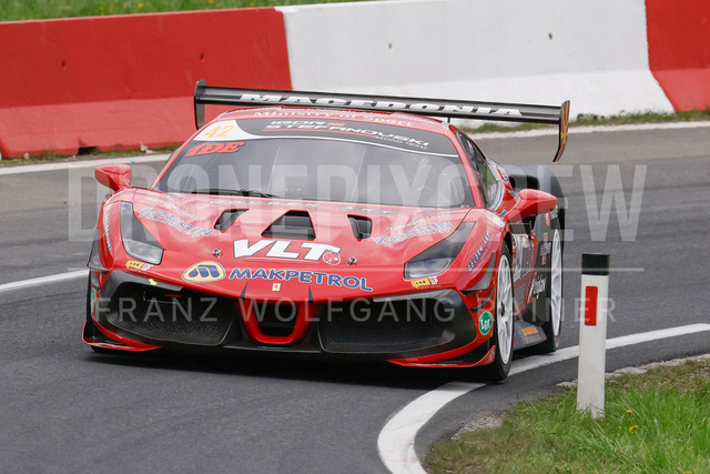 Rechberg Hill Climb 2025 – FIA European Hill Climb Championship | Rechberg Hill Climb 2025, part of the FIA European Hill Climb Championship. High-speed racing action, mountain scenery, atmosphere and pure motorsport passion captured in detail. The image shows Igor Stefanovski (MKD) Ferrari 488 Challenge Evo.          