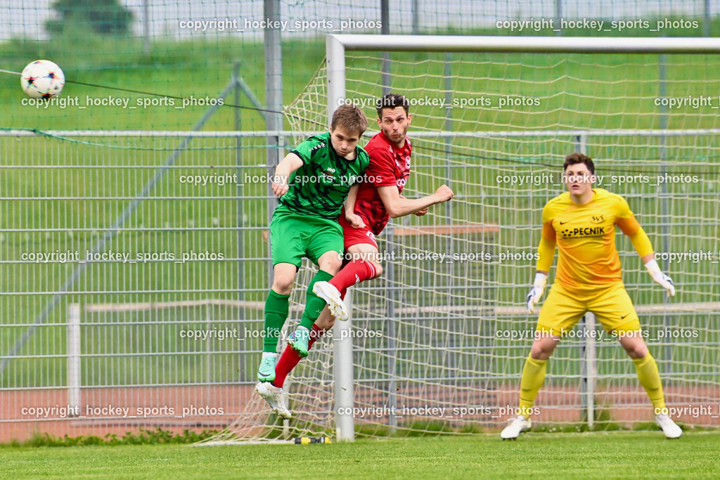 SC Landskron vs. SV St. Jakob  | #7 Markus Ulbing SC Landskron, #4 Sebastian Kaiser SV St. Jakob, #34 Christopher Altmann SV St. Jakob, SC Landskron vs. SV St. Jakob , SC Landskron vs. SV St. Jakob  am 16.05.2024 in Villach (Sportpark Landskron), Austria, (Photo by Bernd Stefan)