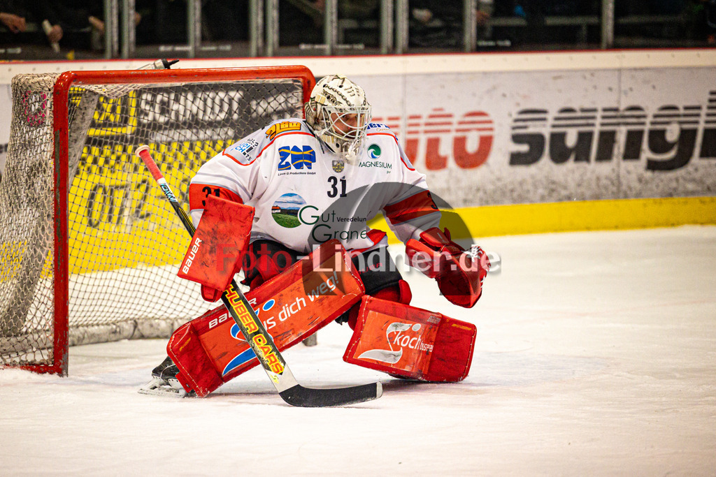 HC Landsberg RIVER KINGS gegen TSV Peißenberg MINERS | Eishockey Bayernliga Herren Vorrunde 2024/25, HC Landsberg RIVER KINGS gegen TSV Peißenberg MINERS, 20250103,Korbinian SERTL (MINERS Goali 31) in Aktion,2025-01-03 in Landsberg am Lech (Eisstadion Landsberg)Korbinian SERTL (MINERS Goali 31)Copyright: WolfgangxLindner foto-lindner.de