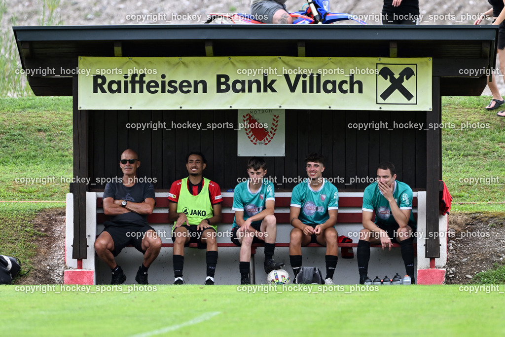 ATUS Nötsch vs. SC Landskron | Spielerbank ATUS Nötsch, #12 Saif Moussa ATUS Nötsch, #27 Marcel Hecher ATUS Nötsch, #17 Alessandro Ventre ATUS Nötsch, #9 Raphael Nageler ATUS Nötsch, ATUS Nötsch vs. SC Landskron, ATUS Nötsch vs. SC Landskron am 26.07.2025 in Nötsch (Dobratsch Arena), Austria, (Photo by Bernd Stefan)