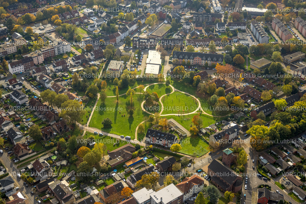 Herne241015752 | Luftbild, Quartierpark Klosterstraße Parkanlage, ASB Begegnungs- und Pflegezentrum Holsterhausen, Baukau-West, Herne, Ruhrgebiet, Nordrhein-Westfalen, Deutschland