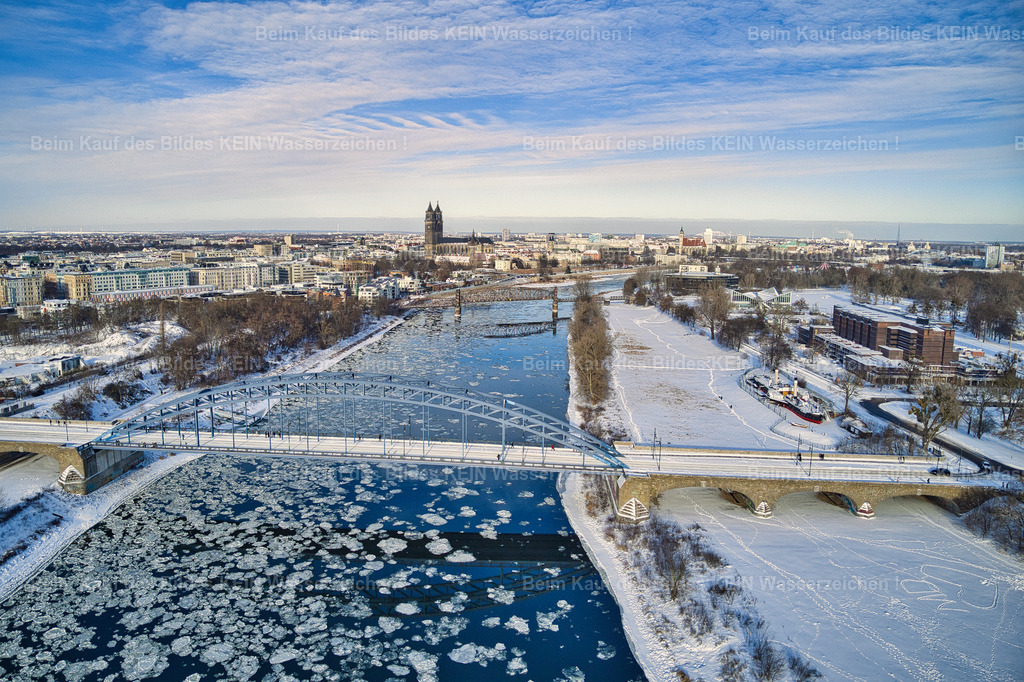 magdeburg_sternbrücke_0011 | Eisscholen auf der Elbe und Sternbrücke - Realizado com Pictrs.com