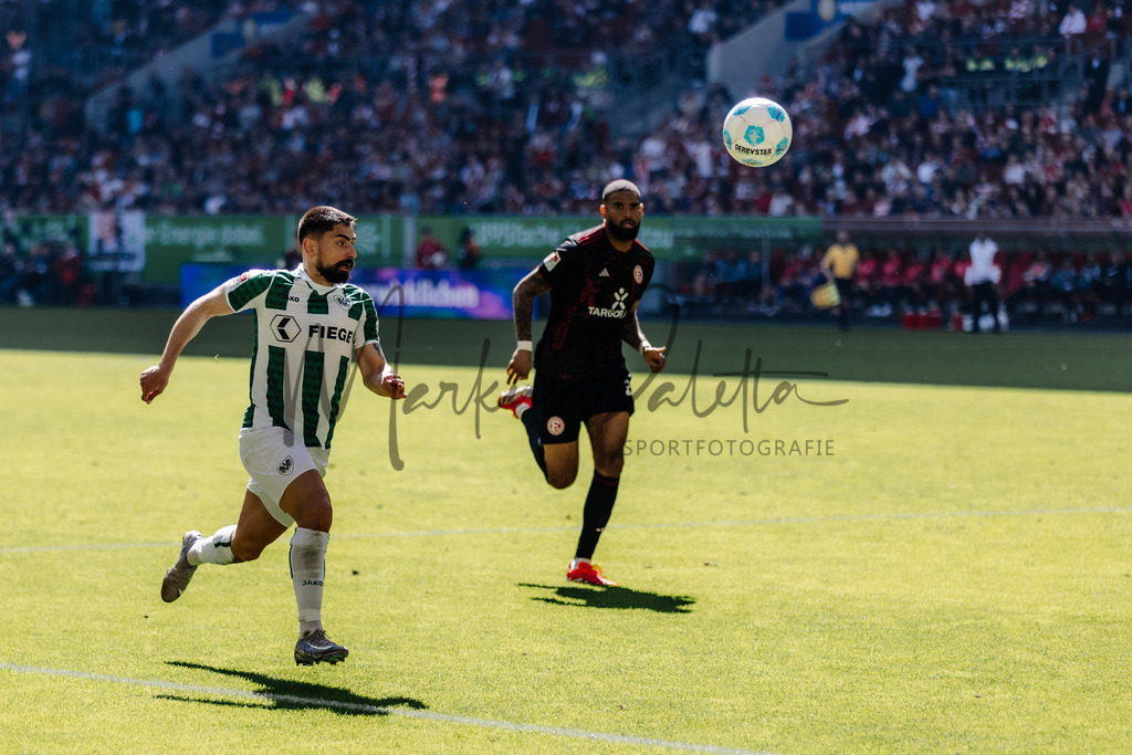 2. Bundesliga, Saison 2024/25, 28. Spieltag: Fortuna Düsseldorf - SC Preußen Münster | Düsseldorf, 05.04.2025: 2. Bundesliga, 28. Spieltag, Fortuna Düsseldorf gegen SC Preußen Münster in der Merkur Spiel-Arena in Düsseldorf. Foto: sportfotografie.ms | Markus Paletta - Realisiert mit Pictrs.com