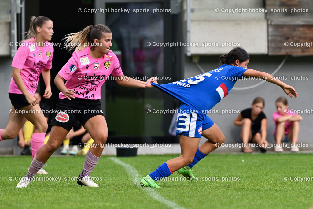 Carinthians Hornets vs. GAK 1902 Frauen | #9 Alicia Morgenstern Carinthians Hornets, #25 Viola Parvizi GAK, Carinthians Hornets vs. GAK 1902 Frauen, Carinthians Hornets vs. GAK 1902 Frauen am 01.09.2024 in Sachsenburg (Sportplatz Sachsenburg), Austria, (Photo by Bernd Stefan)