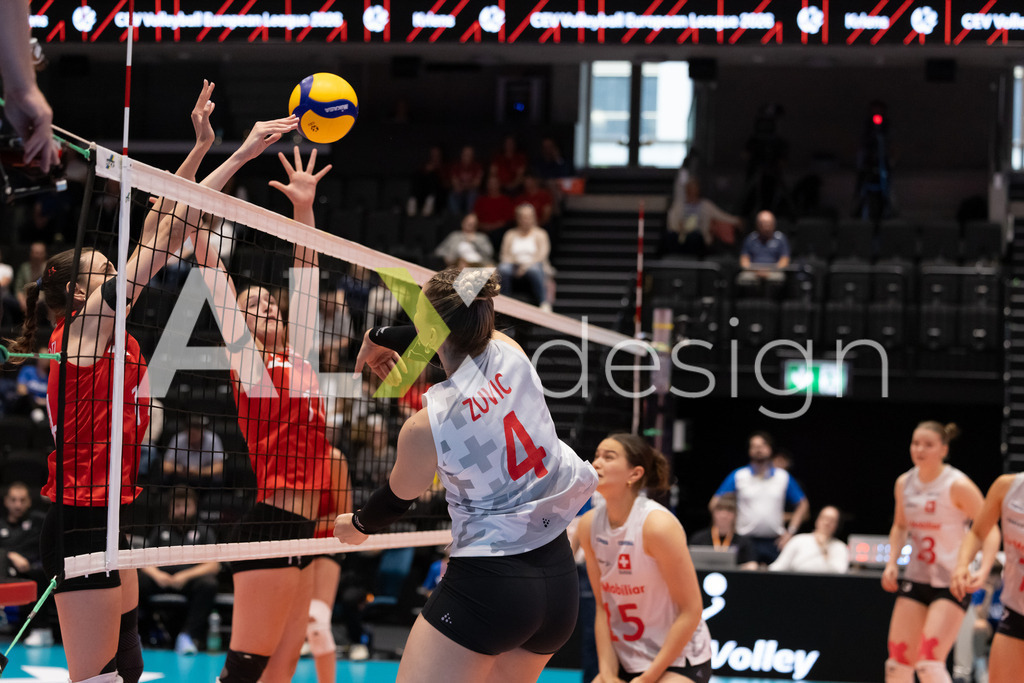 Georgia v Switzerland - CEV European League Women | KRIENS, SWITZERLAND - JUNE 12: LEANA ZUVIC of Switzerland during the CEV European League match between Georgia and Switzerland at Pilatus Arena on June 12, 2026 in Kriens, Switzerland. - Realisiert mit Pictrs.com