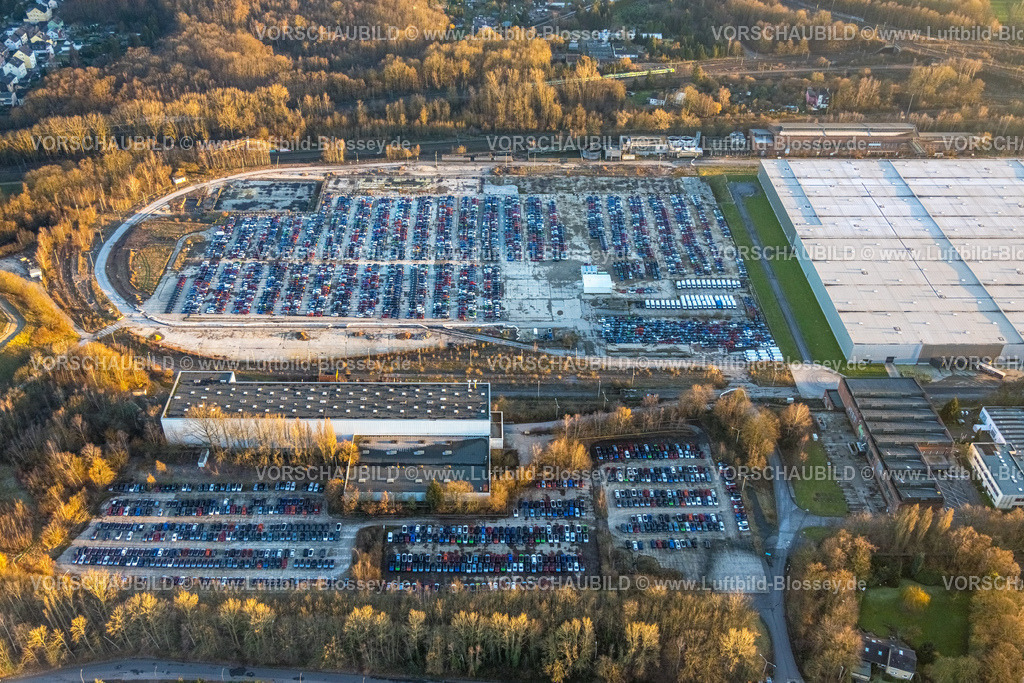 Bochum230202738 | Luftbild, Parkplätze am Opel Warehouse, ehemaliges Opelwerk, Langendreer, Bochum, Ruhrgebiet, Nordrhein-Westfalen, Deutschland