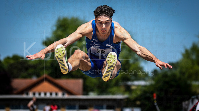 B&amp;S Kurpfalz Gala; Weinheim, 23.05.2026 | WEINHEIM, GERMANY - MAY 24:  Steven Freund (GER/LAC Erdgas Chemnitz) during the B&amp;S Kurpfalz Gala am 23.05.2026 at the  Sepp-Herberger-Stadium in Weinheim (Baden-Wuerttemberg / Germany).