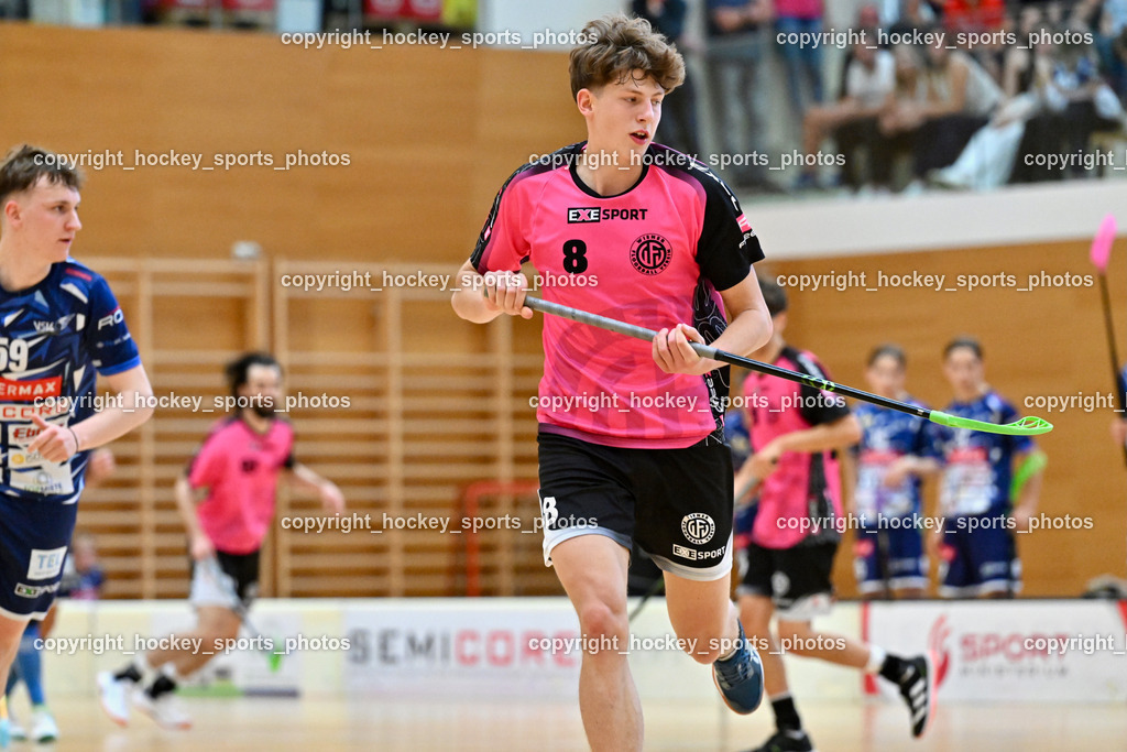 VSV Unihockey vs. Wiener Floorball Verein | #8 KUSCHER Maximilian Wiener Floorballverein, VSV Unihockey vs. Wiener Floorball Verein, VSV Unihockey vs. Wiener Floorball Verein am 18.05.2025 in Villach (Ballspielhalle St. Martin), Austria, (Photo by Bernd Stefan)