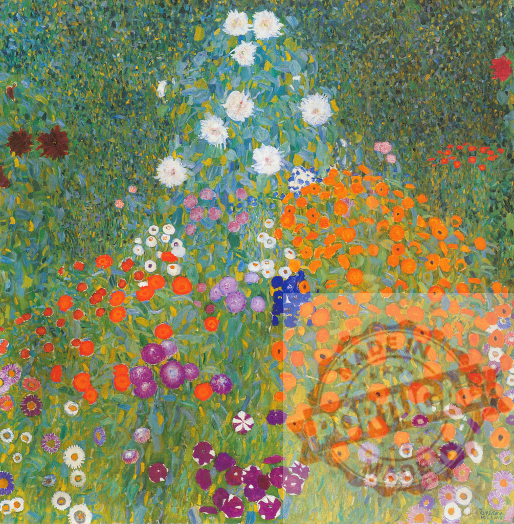 Gustav klimt Gustav Klimt Farm Garden with Flowers painting | Gustav Klimt painting a vibrant flower garden with colorful blooms - Realisiert mit Pictrs.com