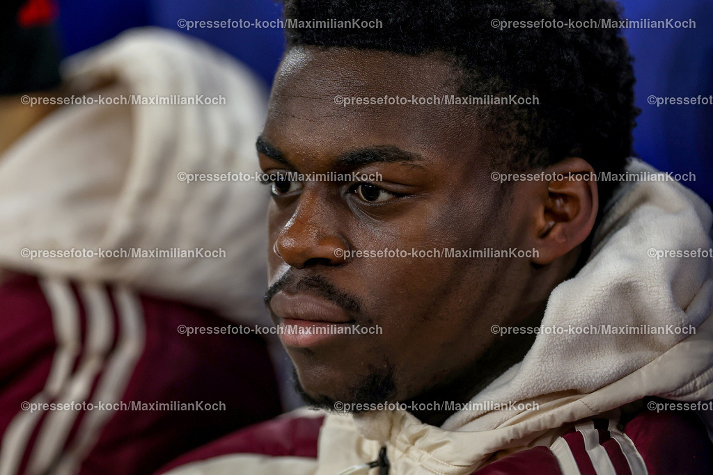 UCL10122402145 | 10.12.2024, Fußball, UEFA Champions League, Schachtar Donezk - FC Bayern München, Arena AufSchalke Gelsenkirchen, 8. Spieltag Saison 2024 2025: Noel Aseko NkiliDFB regulations prohibit any use of photographs as image sequences and or quasi-video.