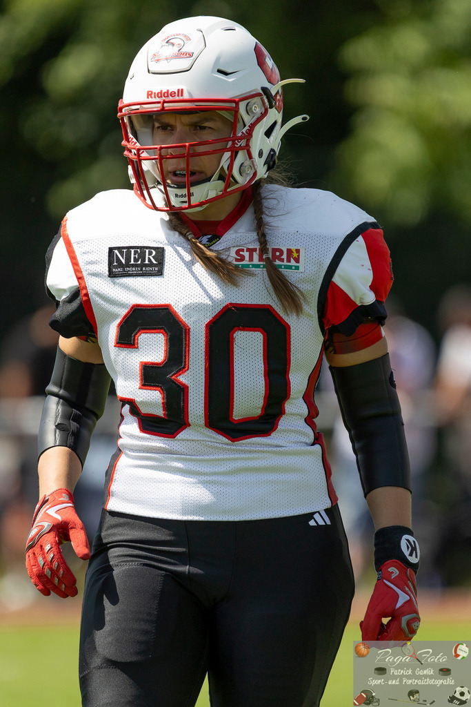 GFLW 1: German Football League Women 1: Rodgau Pioneers Ladies - Stuttgart Scorpions Sisters, 07.06.2026 | Maria Schubert (Stuttgart Scorpions Sisters #30), Freisteller, Portrait / Porträt, Rodgau Pioneers Ladies - Stuttgart Scorpions Sisters, Rodgau, Maingau-Energie-Stadion "Am Weichsee", 7.6.2026 - Realisiert mit Pictrs.com