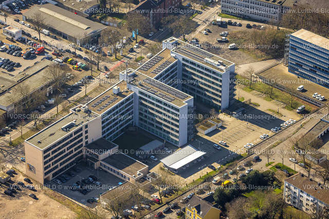 Gelsenkirchen240300929 | Luftbild, Gebäude der Polizeiwache, mit Solardach, Bulmke-Hüllen, Gelsenkirchen, Ruhrgebiet, Nordrhein-Westfalen, Deutschland