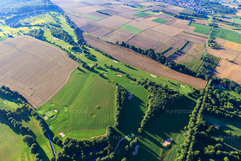 Luftbild: Golf- und Landclub Schloss Liebenstein e.V. in Neckarwestheim im Bundesland Baden-Württemberg in Deutschland. Foto: IMG_093786.jpg vom 23.08.2016 durch Werner Riehm/FLY-FOTO.deGolfclub Liebenstein in Neckarwestheim