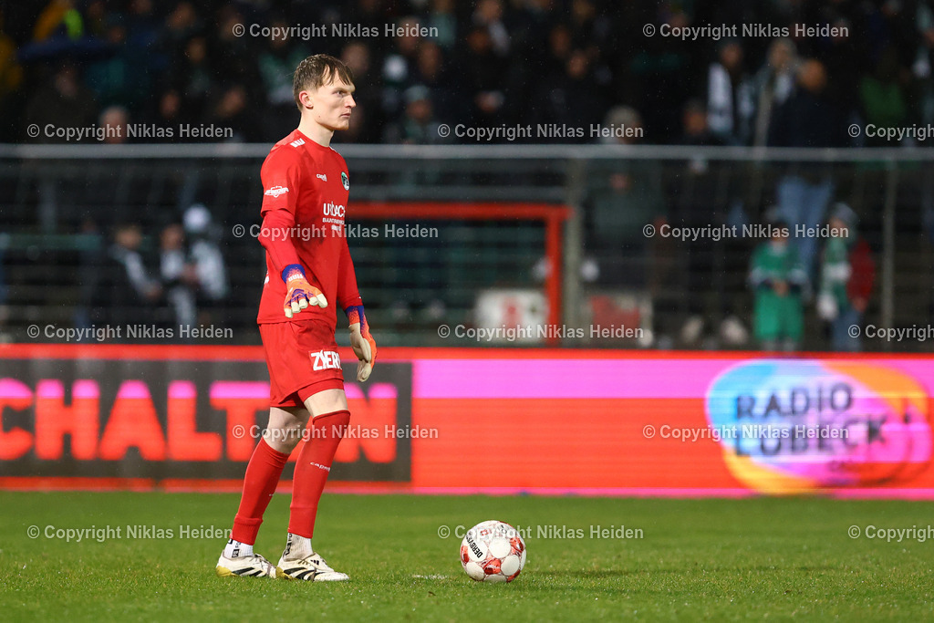 NH_VfBLübeck_HamburgerSVU21_RegionalligaNord_13032026 | #1 Finn Böhmker (VfB Lübeck)Fußball I Herren I Regionalliga Nord I Saison 2025-2026 I 25. Spieltag I VfB Lübeck - Hamburger SV U21 I 13.03.2026 I Stadion an der Lohmühle