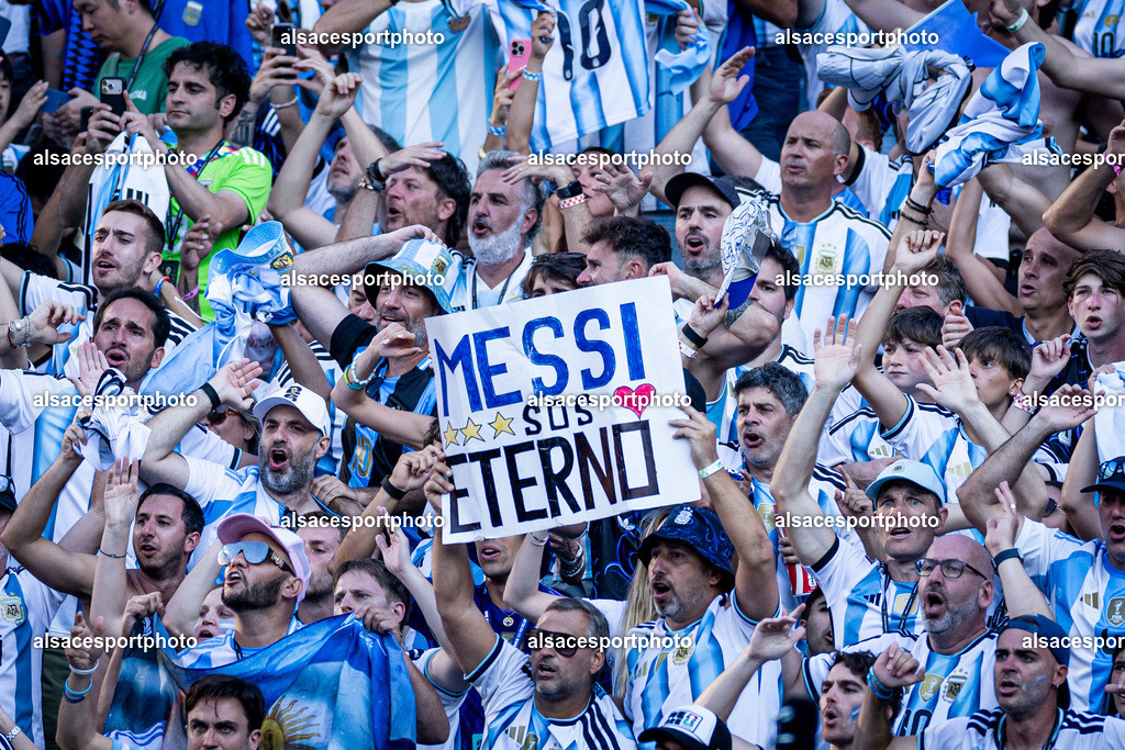 FOOTBALL : Argentine vs Espagne – Finale de la Coupe du Monde FIFA 2026. New York New Jersey Stadium, East Rutherford, New Jersey, États-Unis. 19/07/2026. | Ambiance avec les supporters de l'équipe de Argentine