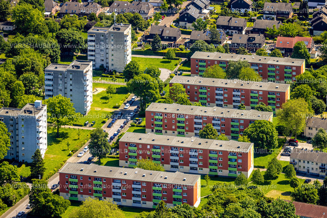 Gelsenkirchen230511360 | Luftbild, Reihenhäuser Wohnsiedlung Hagemannshof, Formen und Farben, Bismarck, Gelsenkirchen, Ruhrgebiet, Nordrhein-Westfalen, Deutschland