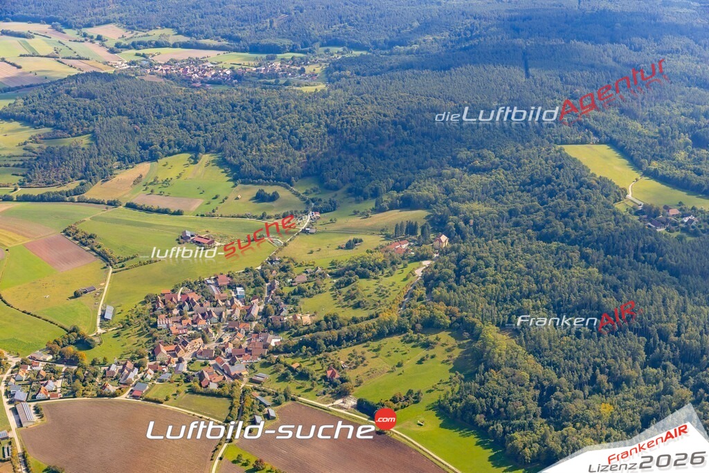 Schöne Luftaufnahme als Geschenk in Urphertshofen Obernzenn - Die Luftbildaufnahme wurde 2025 vom UL-Flugzeug heraus erstellt ( keine Drohne ) - Hochauflösende Luftaufnahme -Nicht vergleichbar mit Google Maps oder Satelittenbilder- Die Geschenkidee !Mit Lizenz und Bildrechte bestellbar