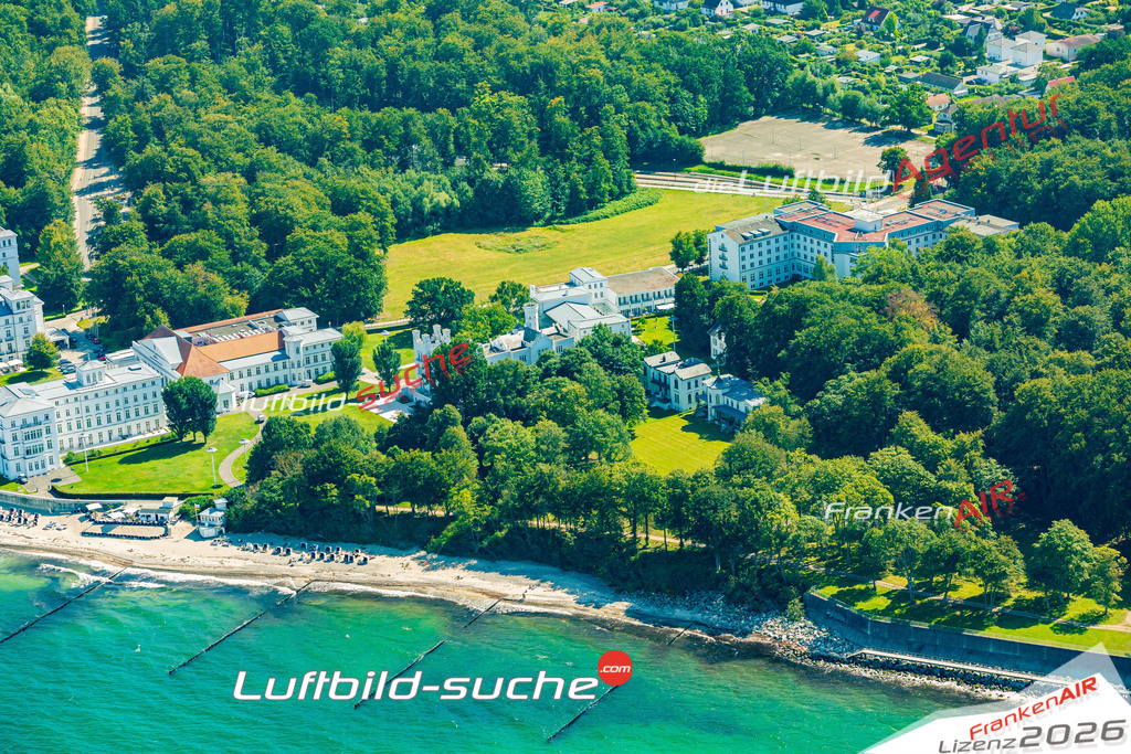 Klassische Luftaufnahme ohne Drohne zeigt:Heiligendamm bei Bad Doberan - Die Luftbildaufnahme wurde 2025 vom UL-Flugzeug heraus erstellt ( keine Drohnenaufnahme ) - Hochauflösende Luftaufnahme -Nicht vergleichbar mit Google Maps oder Satelittenbilder- Die Geschenkidee !Mit Lizenz und Bildrechte bestellbar