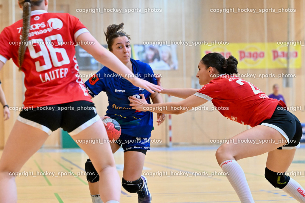 SC Ferlach vs. WAT Atzgersdorf | #96 LAUTER Anna-Maria WAT Atzgersdorf, #30 Lena Ljubic SC Ferlach Damen, #20 HETEMAJ Djellza WAT Atzgersdorf, SC Ferlach vs. WAT Atzgersdorf, SC Ferlach vs. WAT Atzgersdorf am 12.05.2024 in Ferlach (Ballspielhalle Ferlach), Austria, (Photo by Bernd Stefan)
