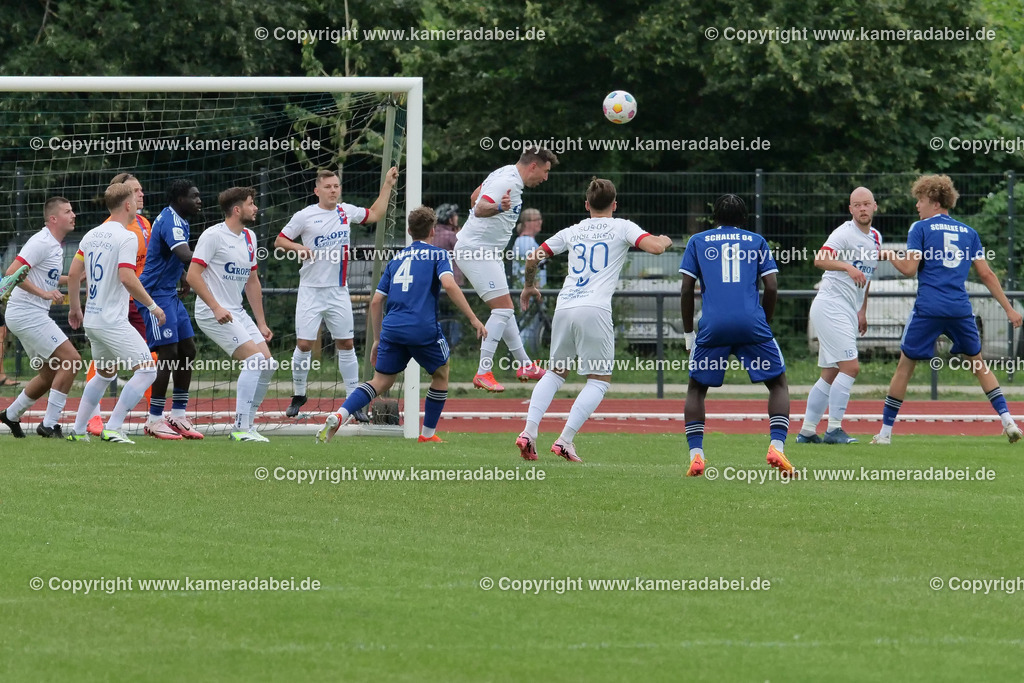 Fußball : Testspiel : SuS 09 Dinslaken - Schalke 04 U 19 am 25.07.2024 | Foto : Jochen Emde / www.kameradabei.de - Realisiert mit Pictrs.com