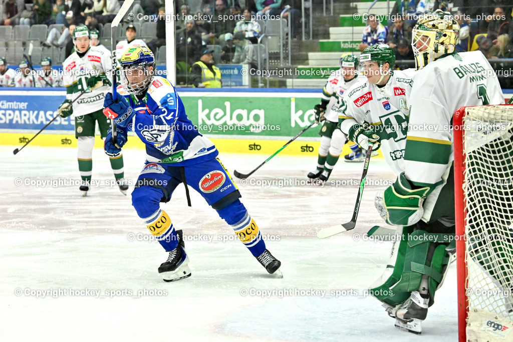 EC IDM WÄRMEPUMPEN VSV vs. FTC-TELEKOM JÉGKORONG | #26 Guus van Nes EC VSV, #1 Bence Balizs FTC-Telekom, EC IDM WÄRMEPUMPEN VSV vs. FTC-TELEKOM JÉGKORONG, EC IDM WÄRMEPUMPEN VSV vs. FTC-TELEKOM JÉGKORONG am 19.10.2025 in Villach (Stadthalle Villach), Austria, (Photo by Bernd Stefan)