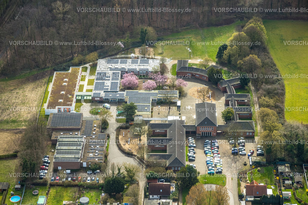Bottrop260306183 | Luftbild, Städtische Grundschule Welheimer Mark und Schule am Tetraeder Sonderschule, Solardach, Ebel, Bottrop, Ruhrgebiet, Nordrhein-Westfalen, Deutschland