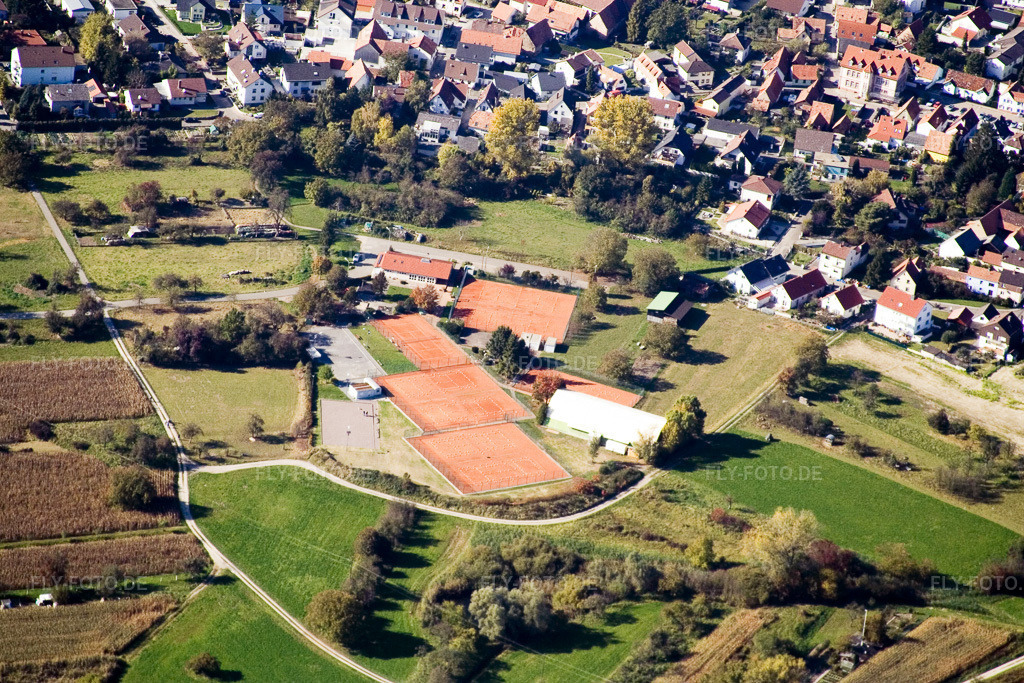 Luftbild: Tennisclub im Ortsteil Maximiliansau in Wörth im Bundesland Rheinland-Pfalz in Deutschland. Foto: IMG_8722.jpg vom 14.10.2007 durch Werner Riehm/FLY-FOTO.de