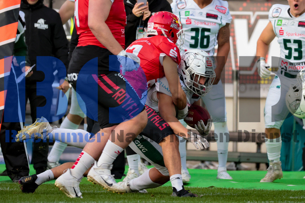  14.10.2023 - 
 | Sebastian Sendlak / Bochumer Nachrichtendienst (BOND) - GFL-Bowl 2023: Schwaebisch Hall Unicorns vs. Potsdam Royals - Realisiert mit Pictrs.com