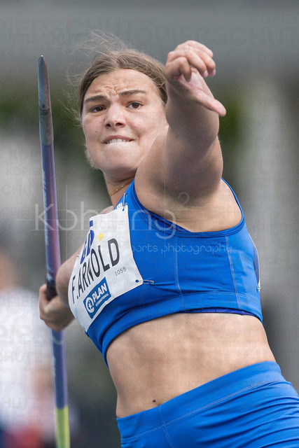 Deutsche Leichtathletik-Meisterschaften; Bochum-Wattenscheid, 26.07.2026 | Franca Arnold (TSV SCHOTT Mainz), Speerwurf; Deutsche Leichtathletik-Meisterschaften am 26.07.2026 im Lorheide-Stadion, Bochum-Wattenscheid (Nordrhein-Westfalen).