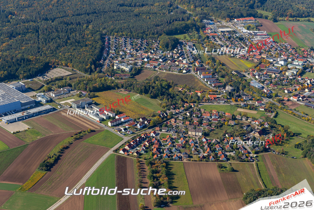 aktuelles Luftbild von  Heilsbronn - Luftaufnahme wurde 2019 von https://frankenair.de mittels Flugzeug (keine Drohne) erstellt.