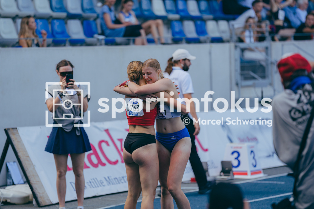 Deutsche Meisterschaften U20 / U16 2026 | Rebekka Feirle, LG Östl.Bodenseekreis, 1763, Lynn Pöppelmann, TuS Köln rrh., 1047, 400 Meter Hürden, Finale, Deutsche Meisterschaften der U20 &amp; U16 2026, Lohrheidestadion Bochum-Wattenscheid, 12.07.2026. Foto: Marcel Schwering / sportimfokus - Realisiert mit Pictrs.com