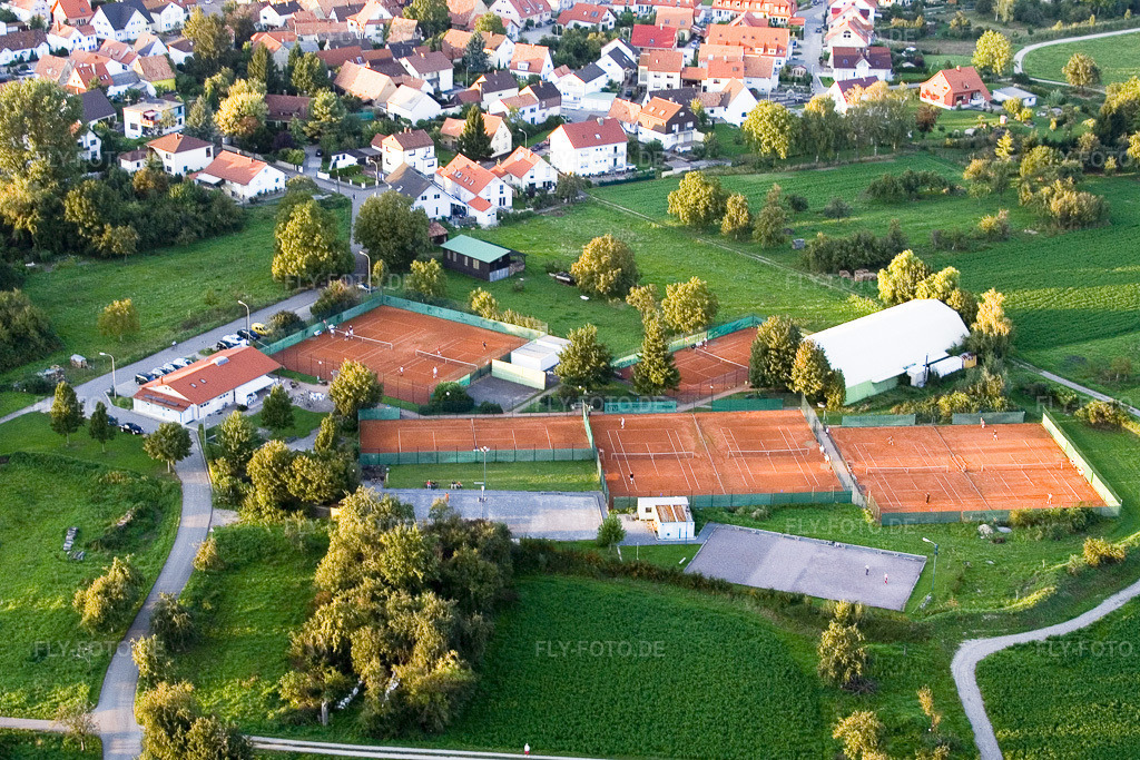 Luftbild: Tennisanlage im Ortsteil Maximiliansau in Wörth im Bundesland Rheinland-Pfalz in Deutschland. Foto: IMG_3997.jpg vom 21.09.2006 durch Werner Riehm/FLY-FOTO.de