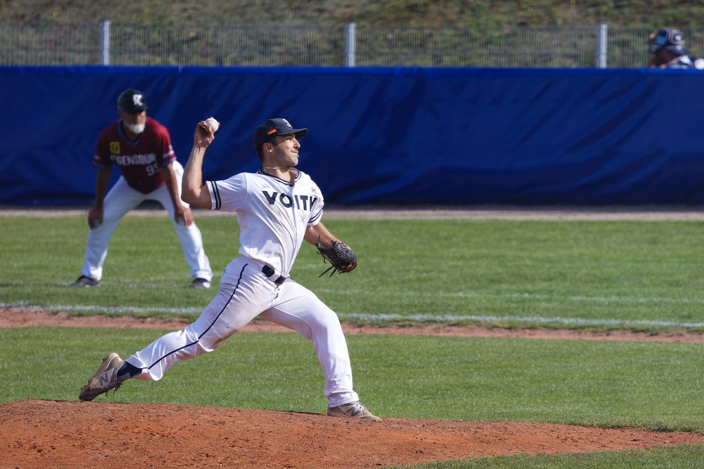 HEIREG_250907_6022 | Baseball-Bundesliga, Deutsche Meisterschaft, DBL, Guggenberger Legionäre vs. Heidenheim Heideköpfe, Spiel 4, Heidenheim, Regensburg, HellensteinEnergie Ballpark - Realisiert mit Pictrs.com